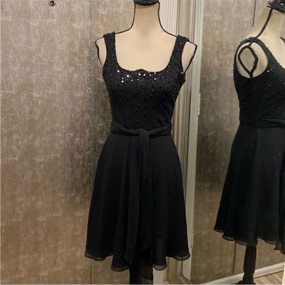 A.J. Bari Black beaded  Mini Dress, US2
